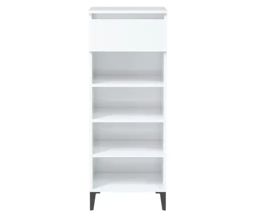 Apavu Plaukts, Spīdīgi Balts, 40X36X105 Cm, Inženierijas Koks Vidaxl