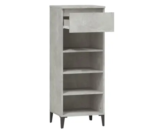 Apavu Plaukts, Betona Pelēks, 40X36X105 Cm, Inženierijas Koks Vidaxl