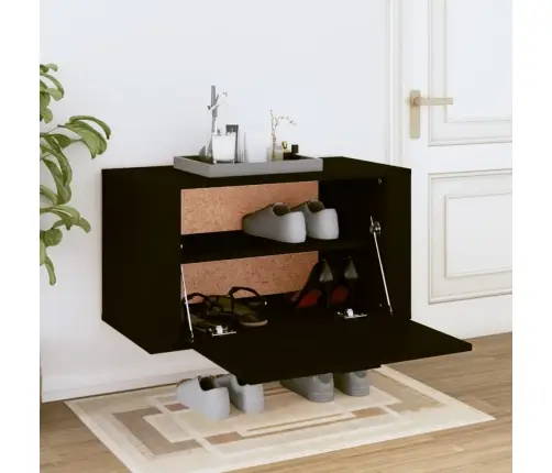 Seinale Kinnitatav Kingakapp, Must, 70 X 35 X 38 cm Tehispuit