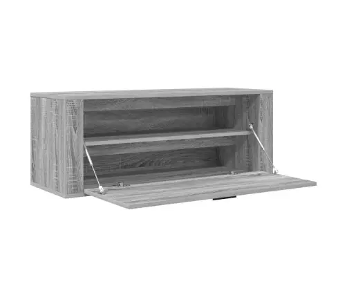 Apavu Plaukts, Pelēka Ozola, 100X35X38 Cm, Inženierijas Koks Vidaxl