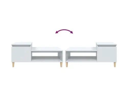 Kafijas Galdiņš, Spīdīgi Balts, 100X50X45 Cm, Inženierijas Koks Vidaxl