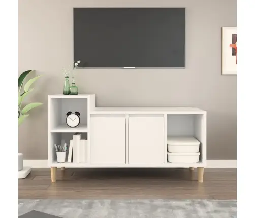 Telerikapp, Valge, 100 X 35 X 55 cm Tehispuit