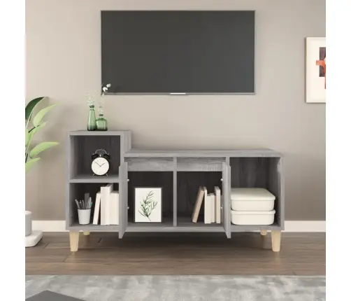 Tv Skapītis, Pelēcīgs, 100X35X55 Cm, Inženierijas Koks Vidaxl