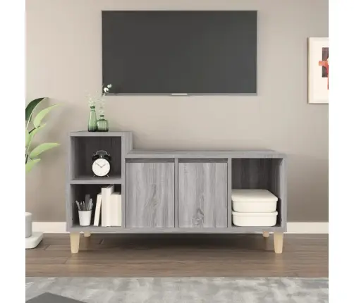 Tv Skapītis, Pelēcīgs, 100X35X55 Cm, Inženierijas Koks Vidaxl