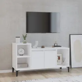 Telerikapp, Kõrgläikega Valge, 100 X 35 X 55 cm Tehispuit