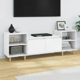 Televizoriaus Spintelė, Baltos Spalvos, 160X35X55cm Mediena