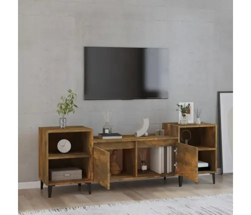 Televizoriaus Spintelė, Dūminio Ąžuolo, 160X35X55cm Mediena