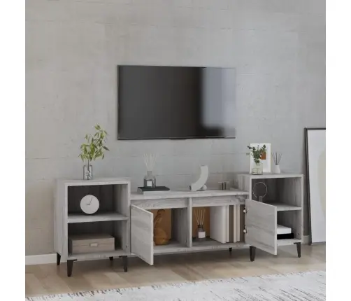 Tv Skapītis, Pelēks, 160X35X55 Cm, Inženierijas Koks Vidaxl