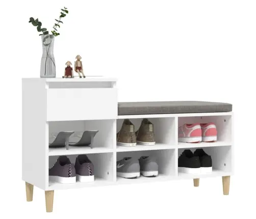 Spintelė Batams, Baltos Spalvos, 102X36X60cm Apdirbta Mediena