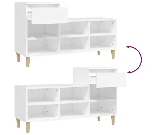 Spintelė Batams, Baltos Spalvos, 102X36X60cm Apdirbta Mediena