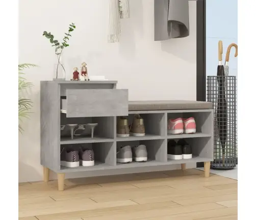 Apavu Plaukts, Betonpelēks, 102X36X60 Cm, Inženierijas Koks Vidaxl