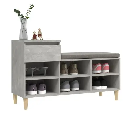 Apavu Plaukts, Betonpelēks, 102X36X60 Cm, Inženierijas Koks Vidaxl