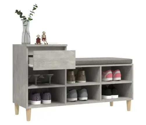 Apavu Plaukts, Betonpelēks, 102X36X60 Cm, Inženierijas Koks Vidaxl