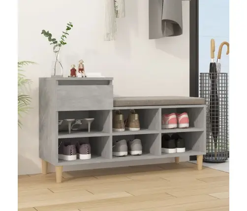 Apavu Plaukts, Betonpelēks, 102X36X60 Cm, Inženierijas Koks Vidaxl