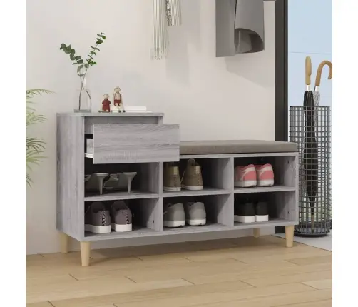 Apavu Plaukts, Pelēcīga Ozolkoka,102X36X60Cm, Inženierijas Koks Vidaxl