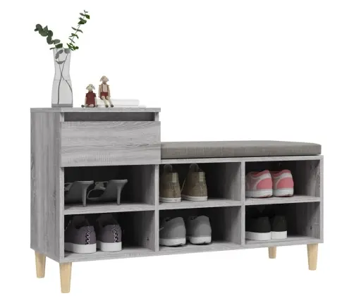 Apavu Plaukts, Pelēcīga Ozolkoka,102X36X60Cm, Inženierijas Koks Vidaxl