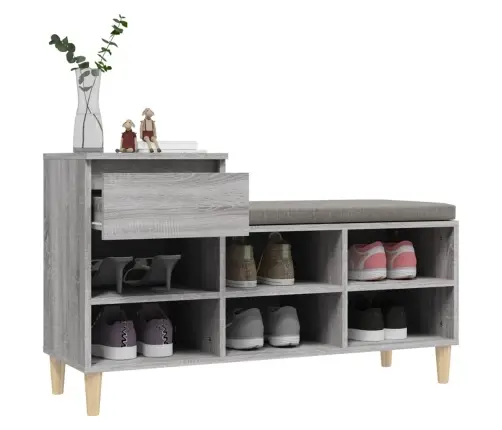 Apavu Plaukts, Pelēcīga Ozolkoka,102X36X60Cm, Inženierijas Koks Vidaxl