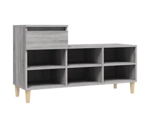 Apavu Plaukts, Pelēcīga Ozolkoka,102X36X60Cm, Inženierijas Koks Vidaxl