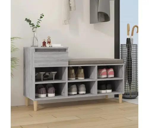 Apavu Plaukts, Pelēcīga Ozolkoka,102X36X60Cm, Inženierijas Koks Vidaxl