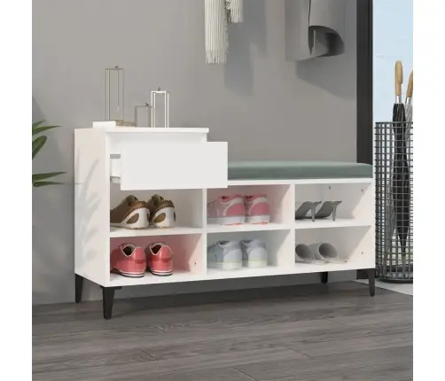 Spintelė Batams, Baltos Spalvos, 102X36X60cm Apdirbta Mediena