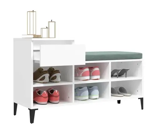 Spintelė Batams, Baltos Spalvos, 102X36X60cm Apdirbta Mediena