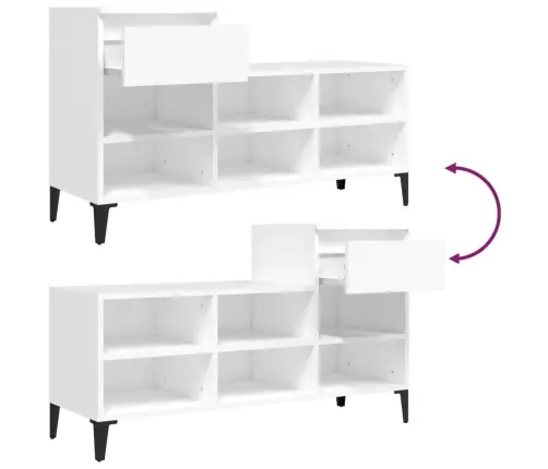 Spintelė Batams, Baltos Spalvos, 102X36X60cm Apdirbta Mediena