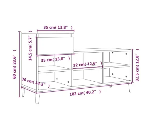 Spintelė Batams, Baltos Spalvos, 102X36X60cm Apdirbta Mediena