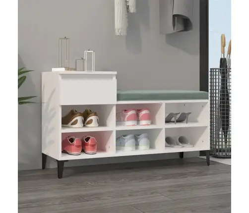 Spintelė Batams, Baltos Spalvos, 102X36X60cm Apdirbta Mediena