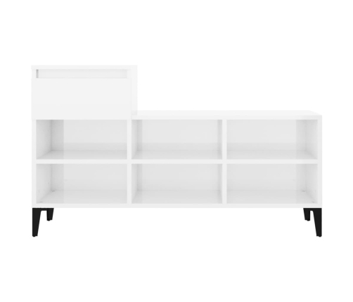 Apavu Plaukts, Spīdīgi Balts, 102X36X60 Cm, Inženierijas Koks Vidaxl