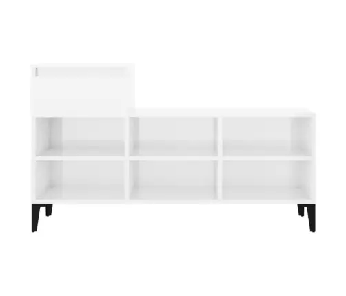 Apavu Plaukts, Spīdīgi Balts, 102X36X60 Cm, Inženierijas Koks Vidaxl
