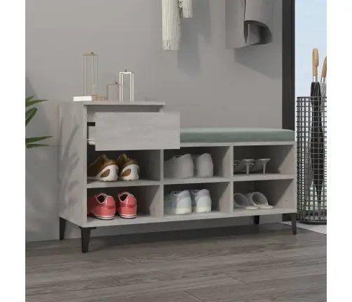 Apavu Plaukts, Betonpelēks, 102X36X60 Cm, Inženierijas Koks Vidaxl