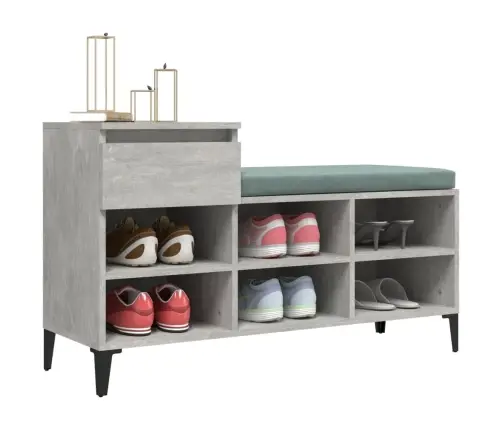 Apavu Plaukts, Betonpelēks, 102X36X60 Cm, Inženierijas Koks Vidaxl