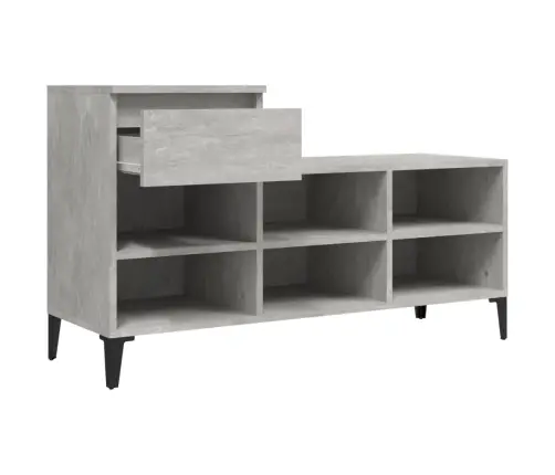 Apavu Plaukts, Betonpelēks, 102X36X60 Cm, Inženierijas Koks Vidaxl