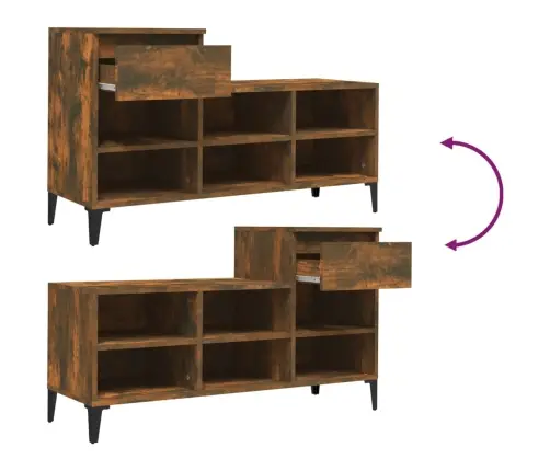 Apavu Plaukts, Ozolkoka Krāsa, 102X36X60 Cm, Inženierijas Koks Vidaxl