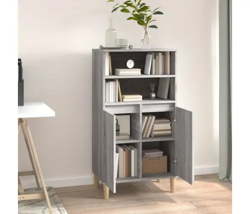 Augstais Skapītis, Pelēks, 60X36X110 Cm, Inženierijas Koks Vidaxl