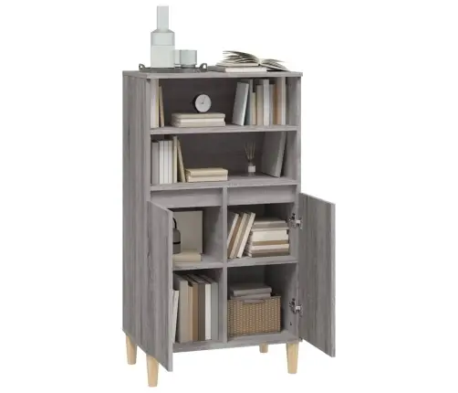 Augstais Skapītis, Pelēks, 60X36X110 Cm, Inženierijas Koks Vidaxl