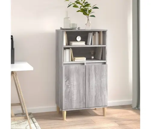 Augstais Skapītis, Pelēks, 60X36X110 Cm, Inženierijas Koks Vidaxl