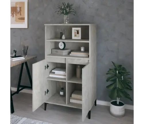 Komoda, Betono Pilkos Spalvos, 60X36X110cm Apdirbta Mediena