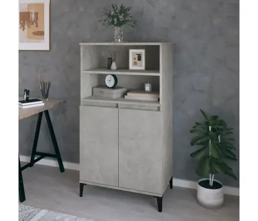 Komoda, Betono Pilkos Spalvos, 60X36X110cm Apdirbta Mediena