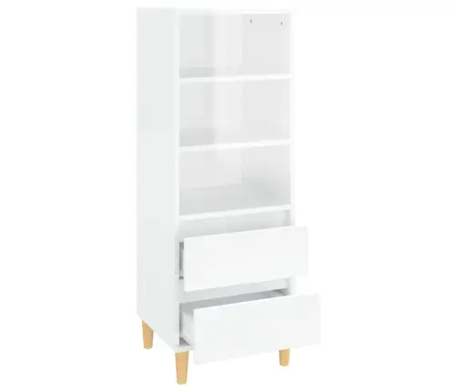 Kõrge Kapp, Kõrgläikega Valge, 40 X 36 X 110 cm Tehispuit