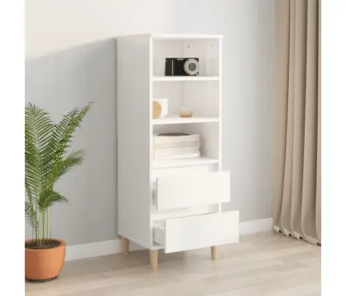 Kõrge Kapp, Kõrgläikega Valge, 40 X 36 X 110 cm Tehispuit