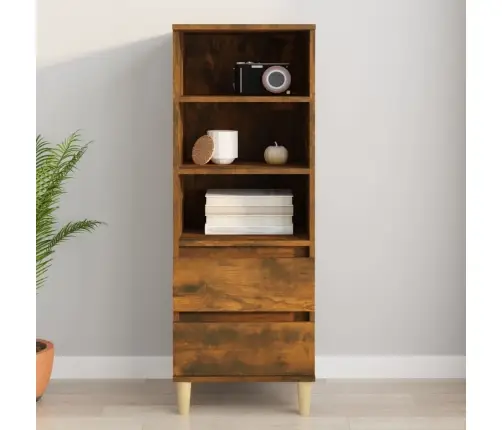 Komoda, Dūminio Ąžuolo Spalvos, 40X36X110cm Apdirbta Mediena