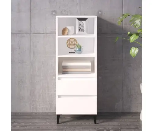 Augstais Skapītis, Balts, 40X36X110 Cm, Inženierijas Koks Vidaxl