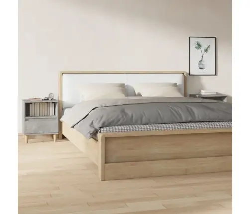 Naktsskapīši, 2 Gab., Betona Pelēki, 40X35X50 Cm Vidaxl