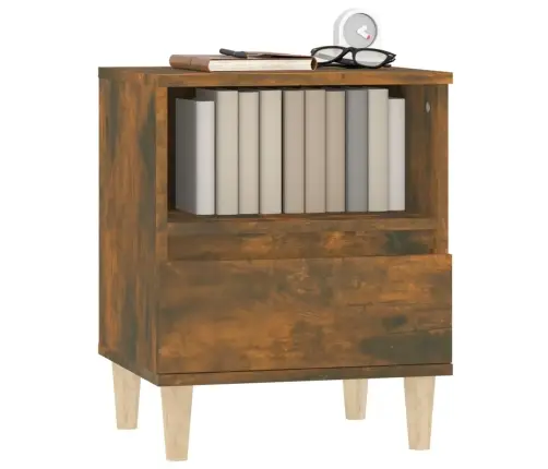 Naktinės Spintelės, 2Vnt., Dūminio Ąžuolo Spalvos, 40X35X50Cm Naktinės Spintelės, 2Vnt., Dūminio Ąžuolo Spalvos, 40X35X50Cm