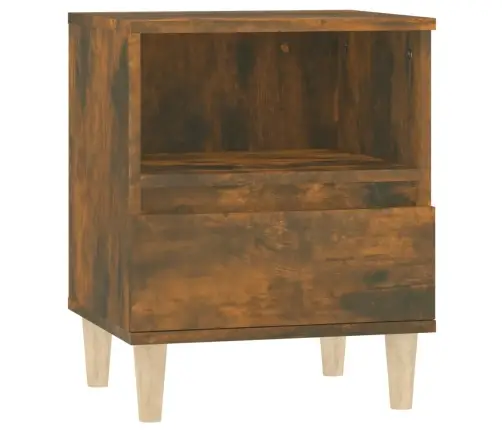 Naktinės Spintelės, 2Vnt., Dūminio Ąžuolo Spalvos, 40X35X50Cm Naktinės Spintelės, 2Vnt., Dūminio Ąžuolo Spalvos, 40X35X50Cm