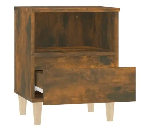 Naktinės Spintelės, 2Vnt., Dūminio Ąžuolo Spalvos, 40X35X50Cm Naktinės Spintelės, 2Vnt., Dūminio Ąžuolo Spalvos, 40X35X50Cm