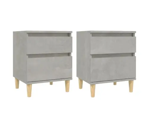 Naktsskapīši, 2 Gab., Betona Pelēki, 40X35X50 Cm Vidaxl