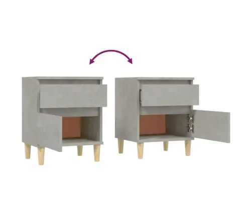 Naktsskapīši, 2 Gab., Betona Pelēki, 40X35X50 Cm Vidaxl