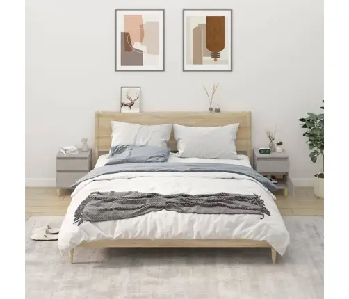 Naktsskapīši, 2 Gab., Betona Pelēki, 40X35X50 Cm Vidaxl